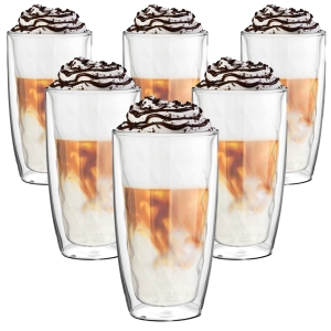 Szklanki Termiczne 250ml do kawy herbaty DIAMENT 6 szt.