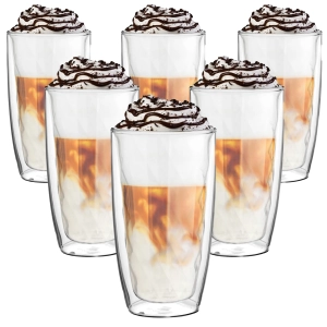 Szklanki Termiczne 250ml do kawy herbaty DIAMENT 6 szt.